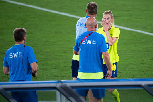 Sofia Jakobsson of Sweden in the women’s football final
