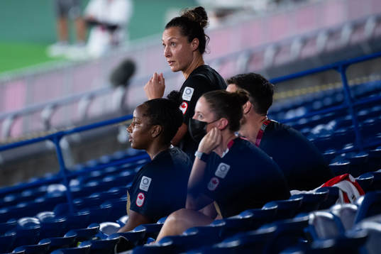 Canadiens in the stands in the women’s football final