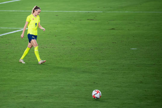 Kosovare Asllani of Sweden looks dejected