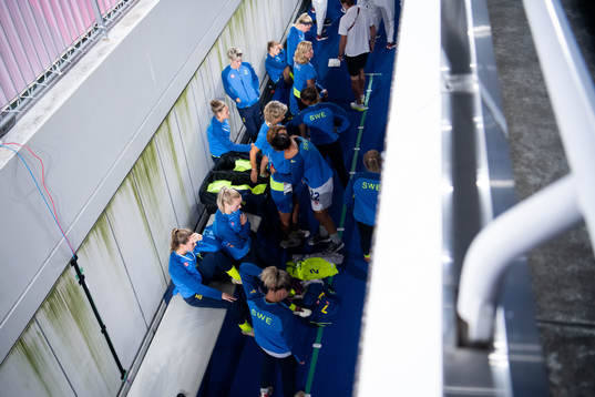Players of Sweden waits the medal ceremony