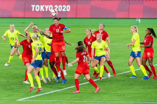 Christine Sinclair of Canada in the women’s football final