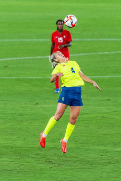 Hanna Glas of Sweden in the women’s football final