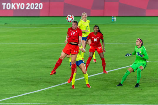 Vanessa Gilles of Canada in the women’s football final