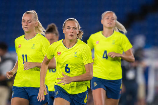 Magdalena Eriksson, Stina Blackstenius and Hanna Glas of
