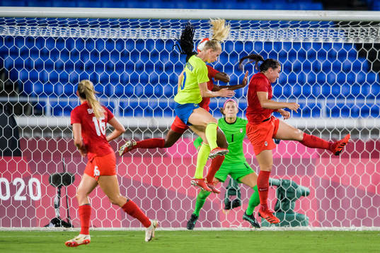 Sofia Jakobsson of Sweden in the women’s football final