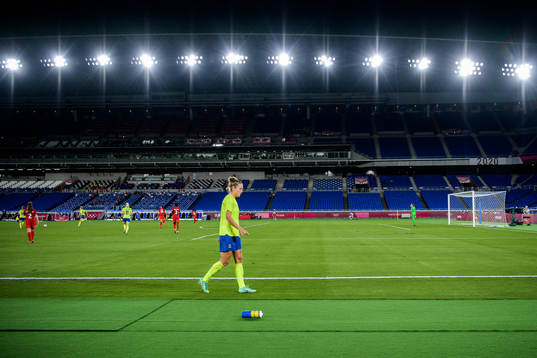 Filippa Angeldahl of Sweden is being substituted in the