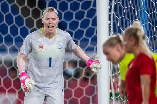 Goalkeeper Hedvig Lindahl of Sweden in the women’s