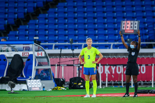 Emma Kullberg of Sweden in the women’s football final