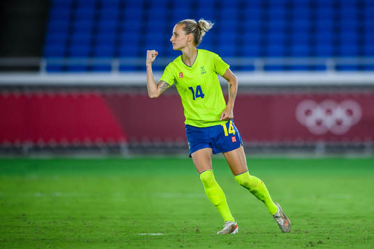Nathalie Björn of Sweden celebrates