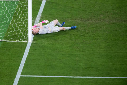 Goalkeeper Hedvig Lindahl of Sweden looks dejected
