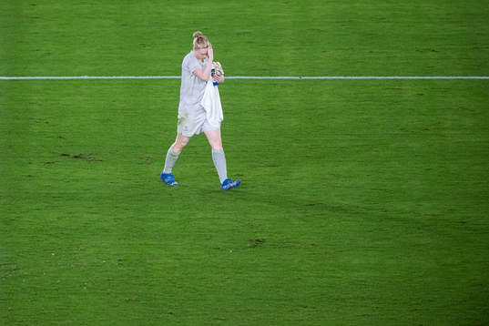 Goalkeeper Hedvig Lindahl of Sweden looks dejected