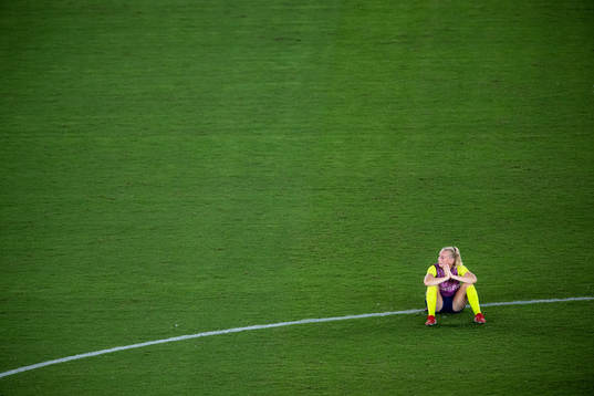 Stina Blackstenius of Sweden looks dejected