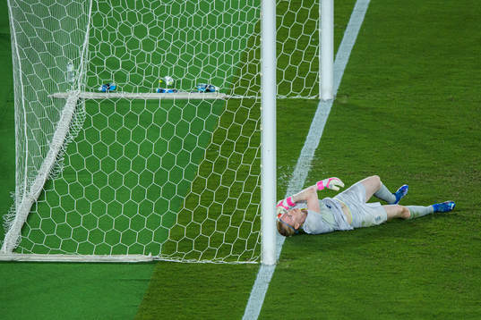 Goalkeeper Hedvig Lindahl of Sweden looks dejected