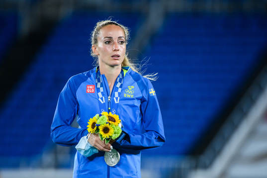 Kosovare Asllani of Sweden looks dejected
