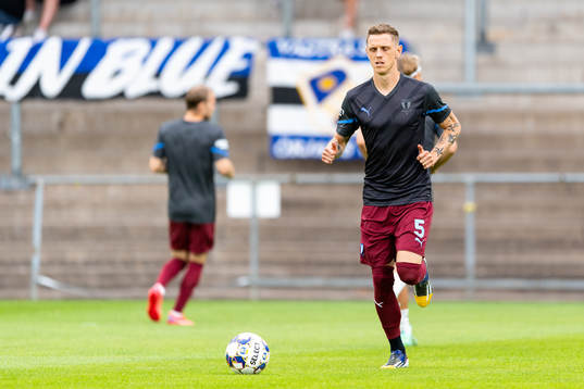 Malmö FFs Sören Rieks före fotbollsmatchen i Allsvenskan