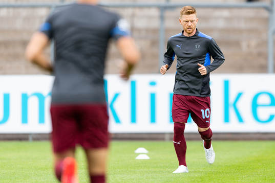 Malmö FFs Anders Christiansen före fotbollsmatchen i