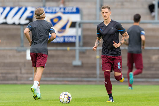 Malmö FFs Sören Rieks före fotbollsmatchen i Allsvenskan