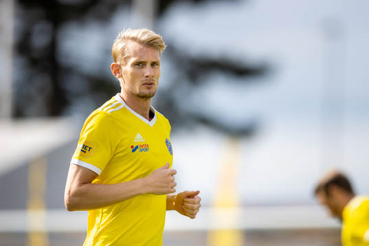 Falkenbergs Ludvig Öhman innan fotbollsmatchen i