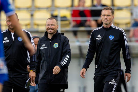 Sundsvalls tränare Henrik Åhnstrand och Falkenbergs