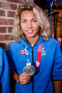 Jennifer Falk of Sweden at a press meet