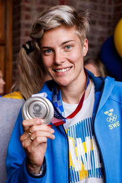 Lina Hurtig of Sweden at a press meet