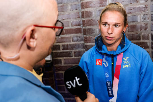 Jonna Andersson of Sweden at a press meet