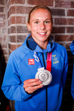 Jonna Andersson of Sweden at a press meet