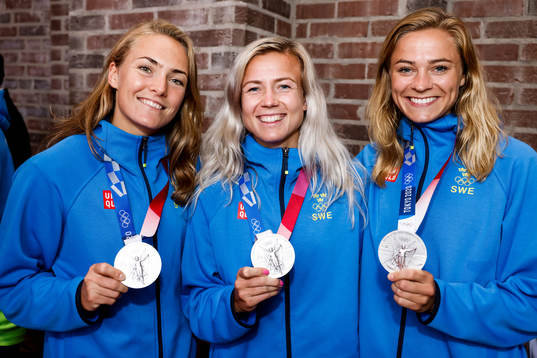 Magdalena Eriksson, Hanna Glas and Fridolina Rolfö of