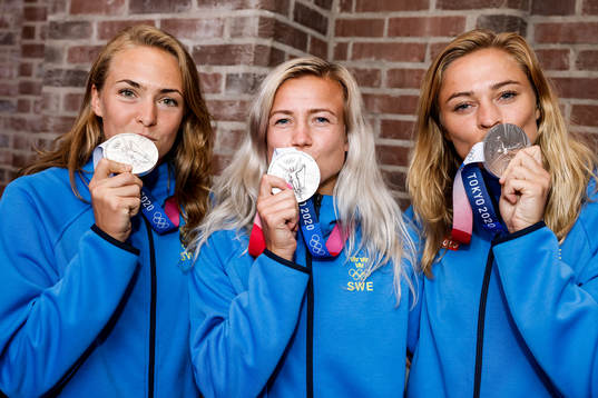 Magdalena Eriksson, Hanna Glas and Fridolina Rolfö of