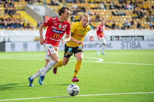 Degerfors Gustav Granath och Elfsborgs Per Frick