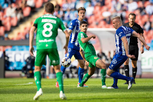 Hammarbys Aimar Sher och IFK Göteborgs Kolbeinn Sigthorsson