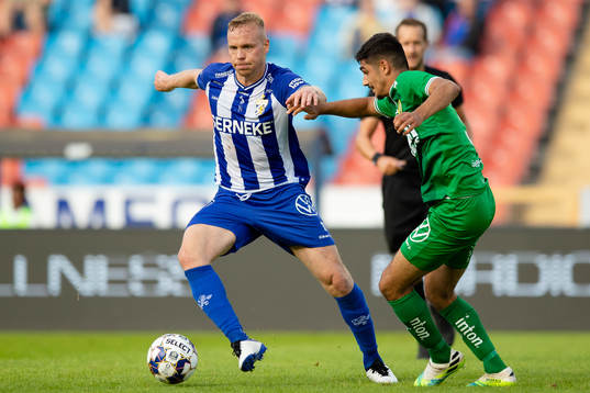 IFK Göteborgs Kolbeinn Sigthorsson och Hammarbys Aimar Sher