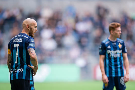 Djurgårdens Magnus Eriksson och Aslak Witry deppar