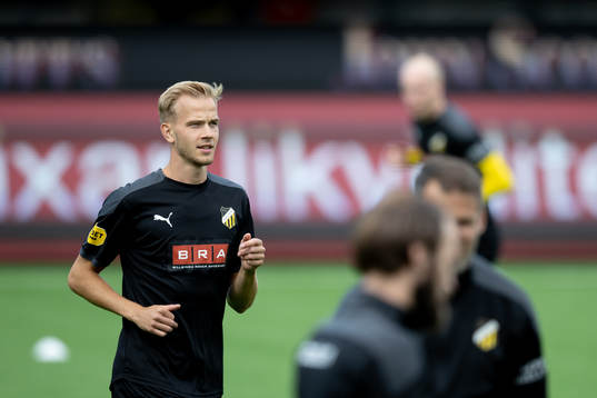 Häckens Jasse Tuominen innan fotbollsmatchen i Allsvenskan