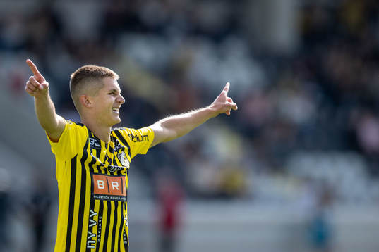 Häckens Leo Bengtsson jublar