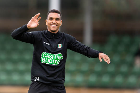 Varbergs Ryan Moon före fotbollsmatchen i Allsvenskan