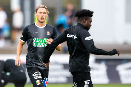 Varbergs Hampus Zachrisson före fotbollsmatchen i
