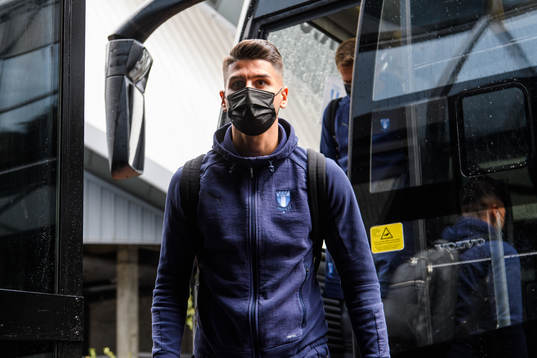 Antonio Colak of Malmö FF arrivals at the team hotel