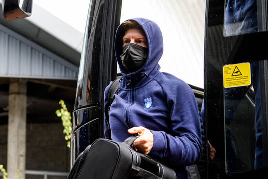 Anders Christiansen of Malmö FF arrivals at their hotel