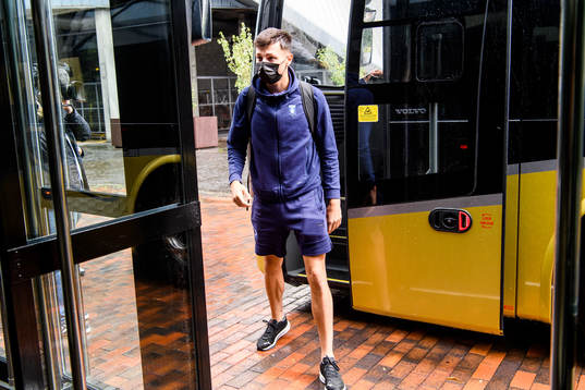 Anel Ahmedhodzic of Malmö FF arrivals at their hotel