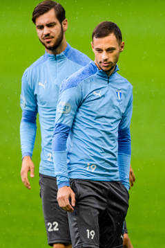 Adi Nalic and Veljko Birmancevic of Malmö FF