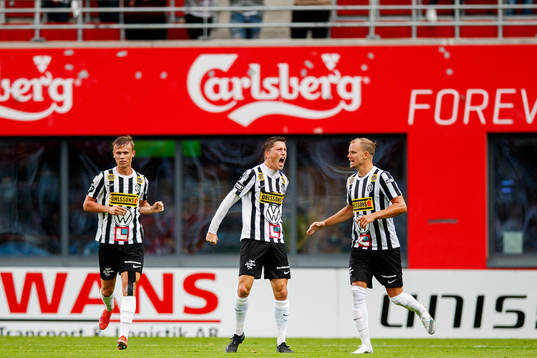 Landskronas Kevin Jensen jublar