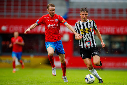 Helsingborgs Rasmus Jönsson och Landskronas Filip Olsson