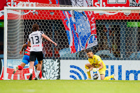 Landskronas målvakt Amr Kaddoura vid Helsingborgs 2-1 mål