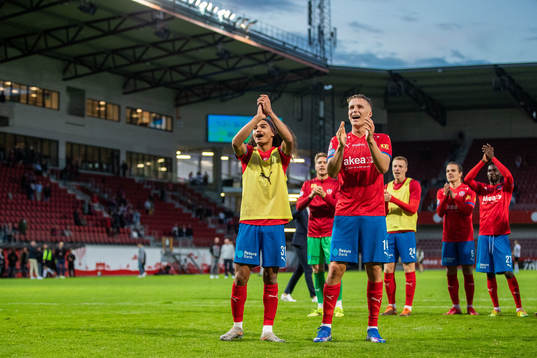 Helsingborgs Adam Kaied och Casper Widell jublar