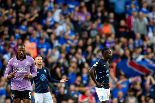 Bonke Innocent of Malmö FF looks dejected