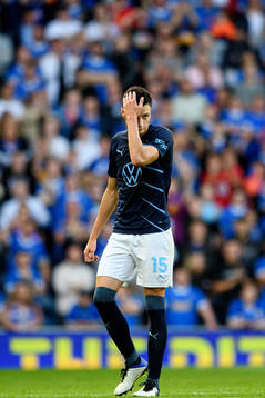 Anel Ahmedhodzic of Malmö FF looks dejected