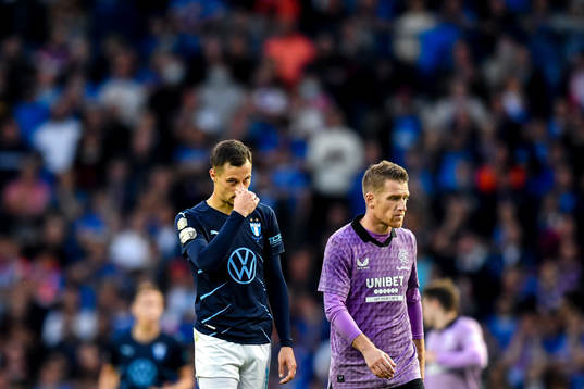 Veljko Birmancevic of Malmö FF looks dejected