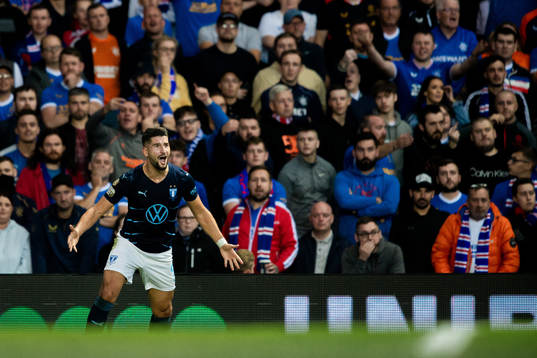 Antonio Colak of Malmö FF celebrates the 1-1 goal