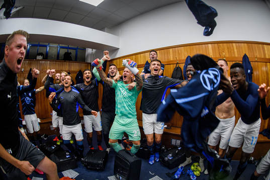 Players of Malmö FF celebrate